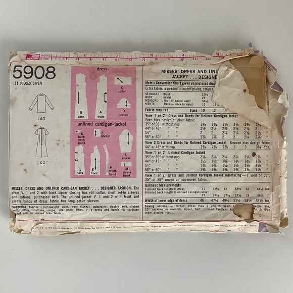 Simplicity 5908 Sewing Pattern - Picture 2 of 2